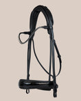 Load image into Gallery viewer, Black horse bridle on a beige background