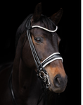 Load image into Gallery viewer, Equemist No. 153 black round-stitched double bridle with white padding