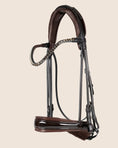 Load image into Gallery viewer, Brown horse bridle with decorative elements on a beige background