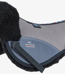 Description:Airtechnology Shockproof Wool Saddle Pad - Half Pad_Colour:Grey/Black Wool_Position:2