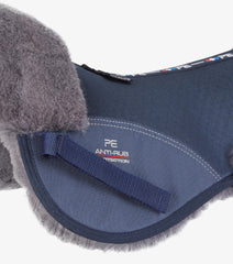 Description:Airtechnology Shockproof Wool Saddle Pad - Half Pad_Colour:Navy/Grey Wool_Position:2