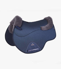Description:Close Contact Airtechnology Shockproof Wool European Saddle Pad - GP/Jump Square_Colour:Navy/Grey Wool_Position:1