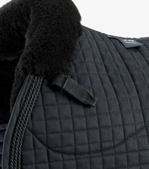 Description:Close Contact Merino Wool European Saddle Pad - GP/Jump Square_Colour:Black/Black Wool_Position:4
