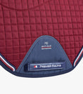 Load image into Gallery viewer, Description:Close Contact Merino Wool European Saddle Pad - GP/Jump Square_Colour:Burgundy/Navy Wool_Position:3