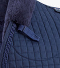 Load image into Gallery viewer, Description:Close Contact Merino Wool European Saddle Pad - GP/Jump Square_Colour:Navy/Navy Wool_Position:4