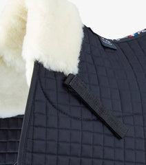 Description:Merino Wool Saddle Pad - GP/Jump Numnah_Colour:Black/Natural Wool_Position:4