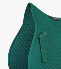 Description:Plain Cotton Saddle Pad - GP/Jump Square_Colour:Green_Position:2