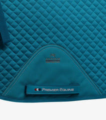 Description:Plain Cotton Saddle Pad - GP/Jump Square_Colour:Peacock Blue_Position:3