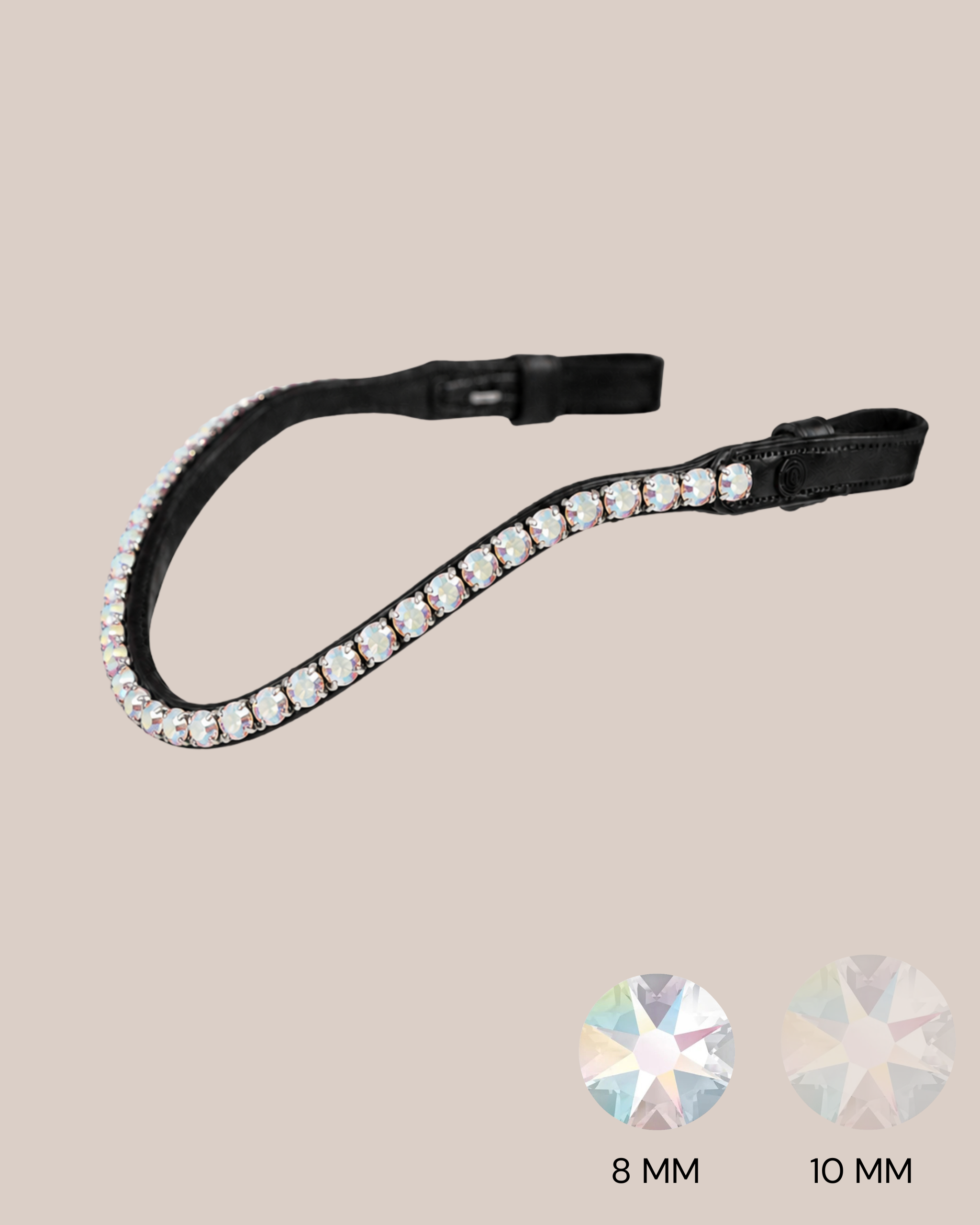 BROWBAND 2E | BLACK | CRYSTAL COLOURFUL, 8 MM