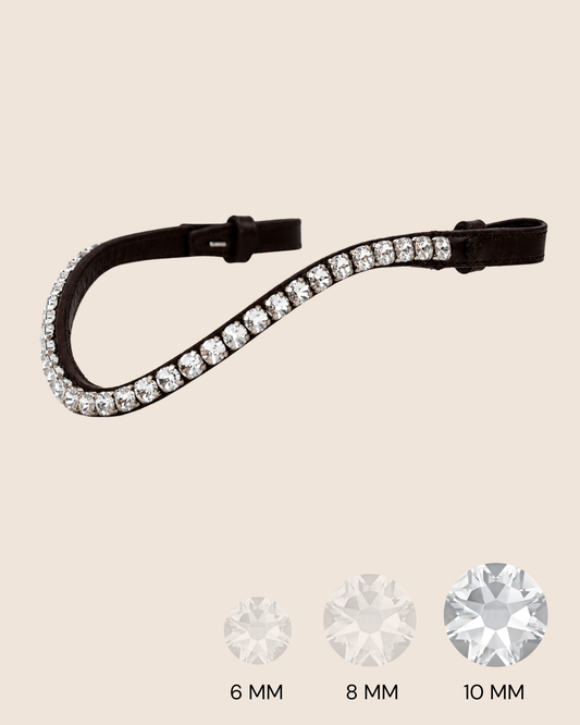 BROWBAND 2S | BROWN | CRYSTAL CLEAR, 10 MM