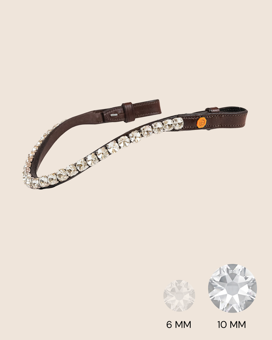 BROWBAND JUMPINGNING 2N | BROWN | CRYSTAL CLEAR, 10 MM
