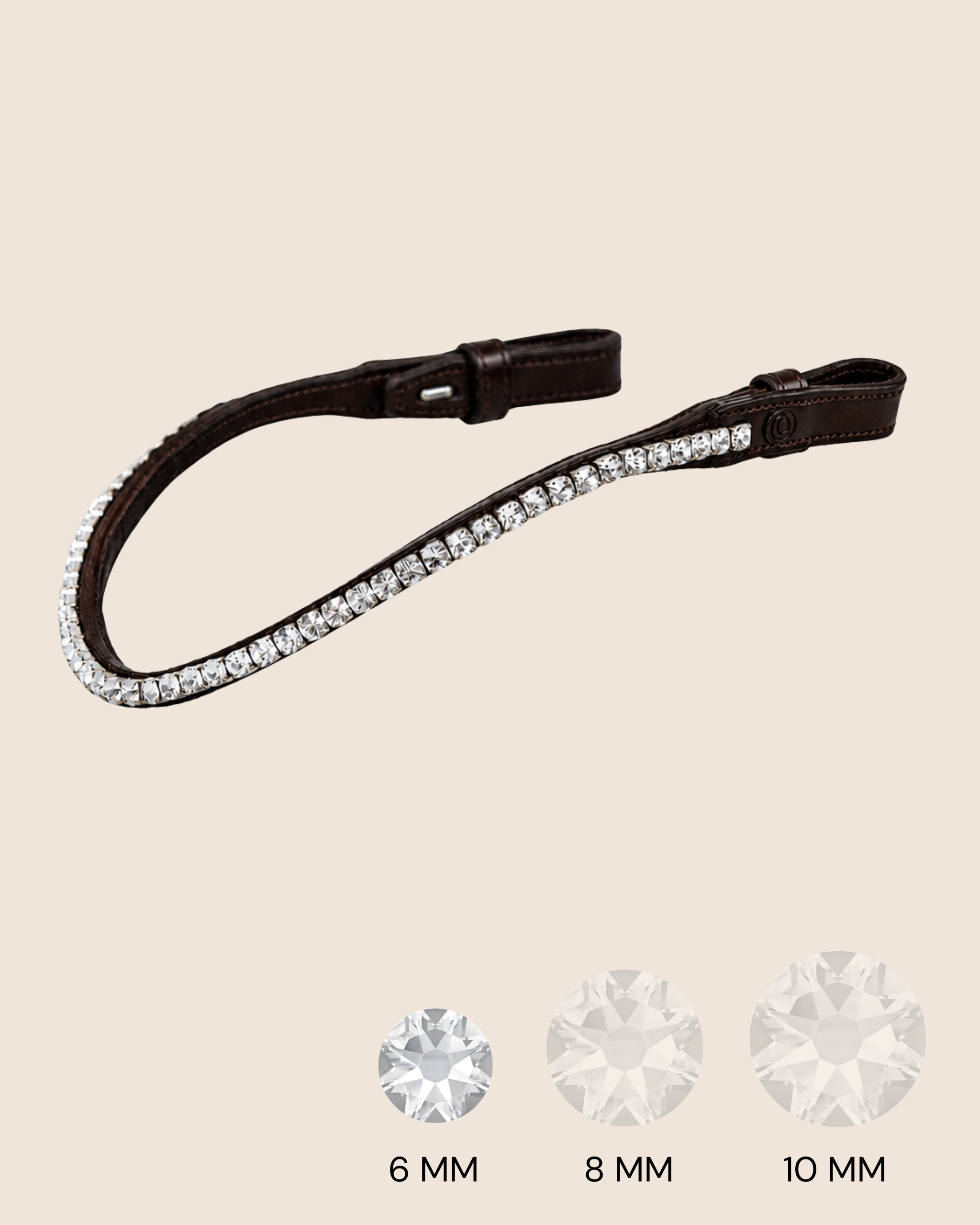 BROWBAND 2F | BROWN | CRYSTAL CLEAR, 6 MM