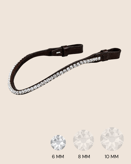 BROWBAND 2F | BROWN | CRYSTAL CLEAR, 6 MM