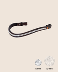 Load image into Gallery viewer, BROWBAND JUMPINGNING 2H | BROWN | CRYSTAL CLEAR 6 MM, EMBEDDED
