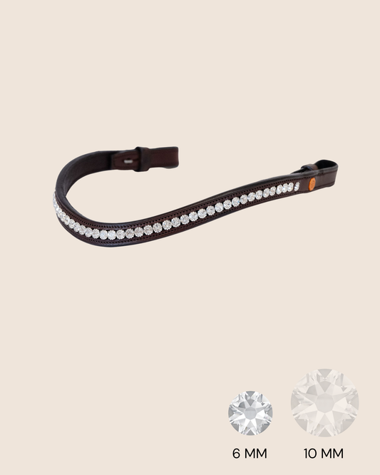 BROWBAND JUMPINGNING 2H | BROWN | CRYSTAL CLEAR 6 MM, EMBEDDED
