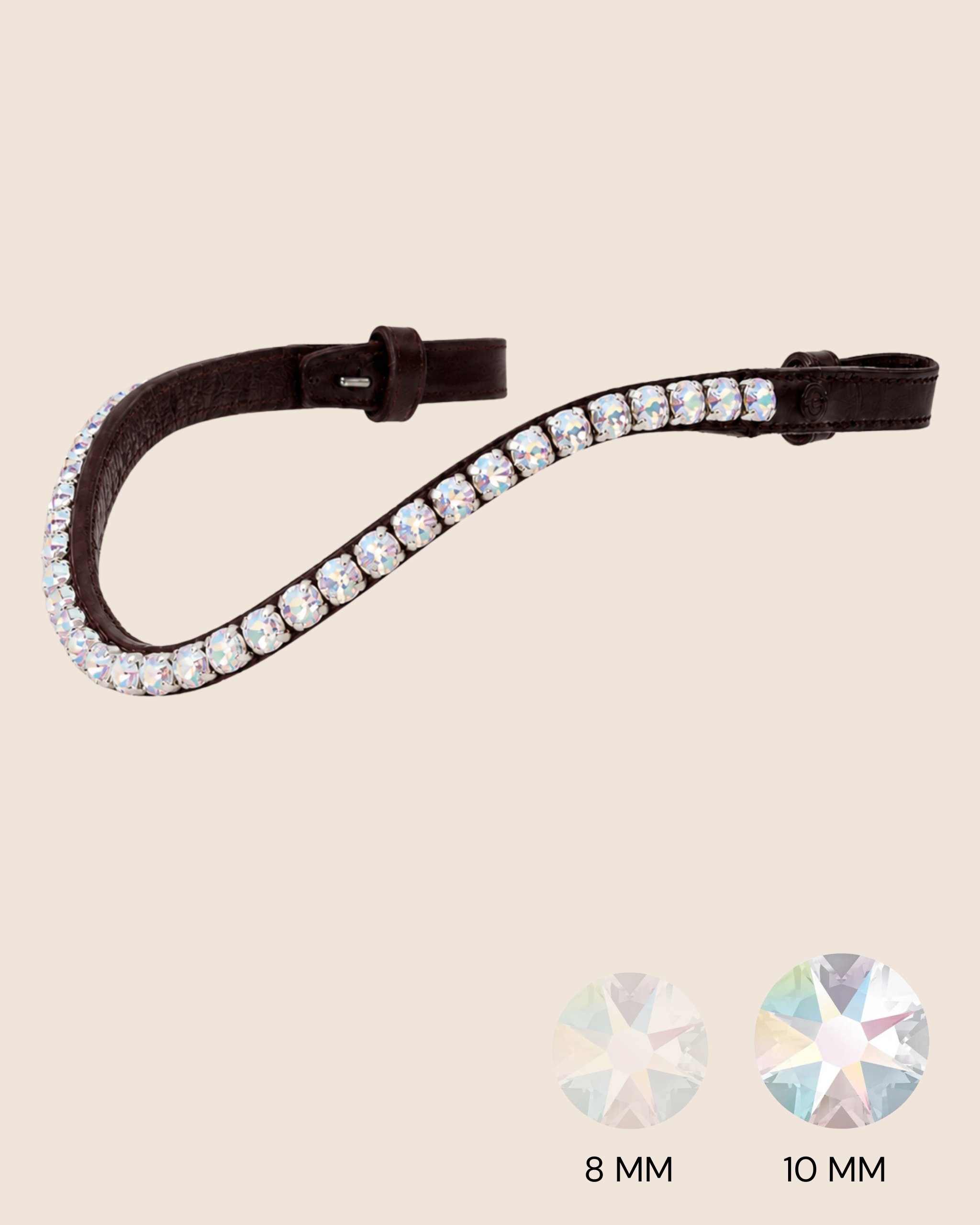 BROWBAND 2S | BROWN | CRYSTAL COLOURFUL, 10 MM