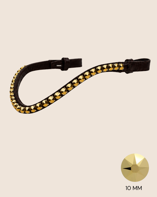 BROWBAND 2S | BROWN | CRYSTAL DORADO, 10 MM