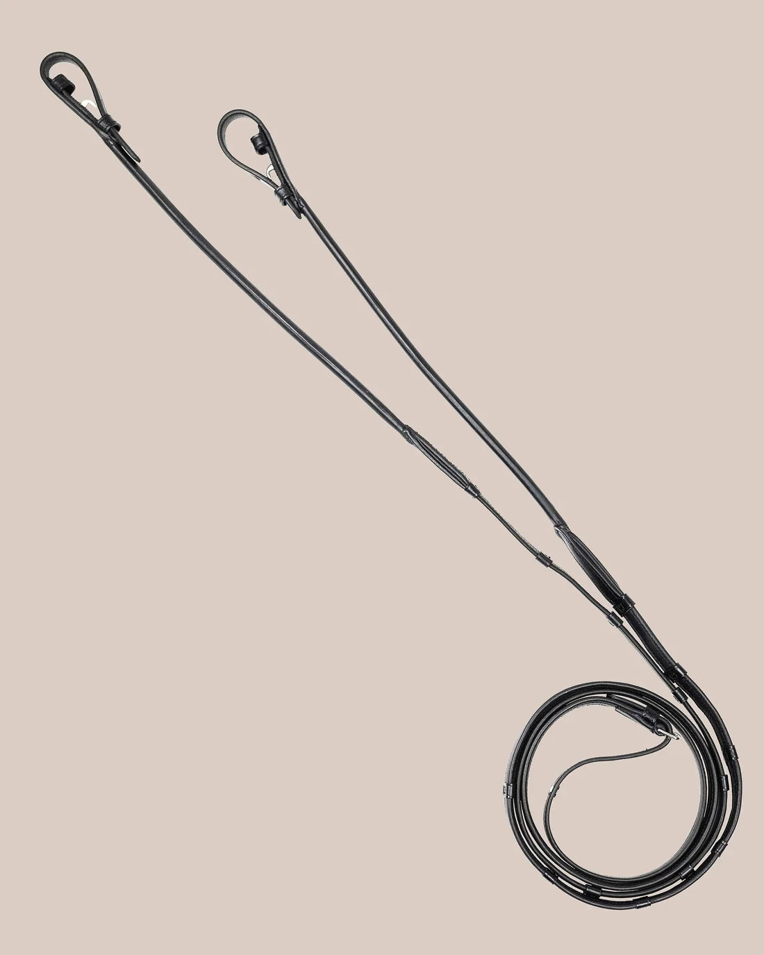 Equemist Reins No 37 Black Rolled Softy with Stoppers