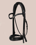 Load image into Gallery viewer, Black bridle on a beige background
