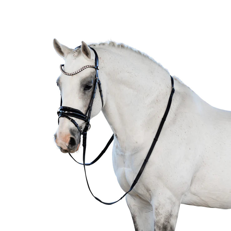 Lara Glam Snaffle Bridle Black Patent