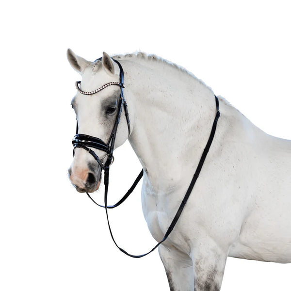 Lara Glam Snaffle Bridle Black Patent