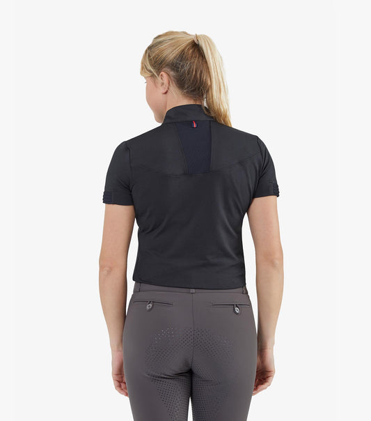 Description:Remisa Ladies Technical Short Sleeved Riding Top_Color:Black_Position:2