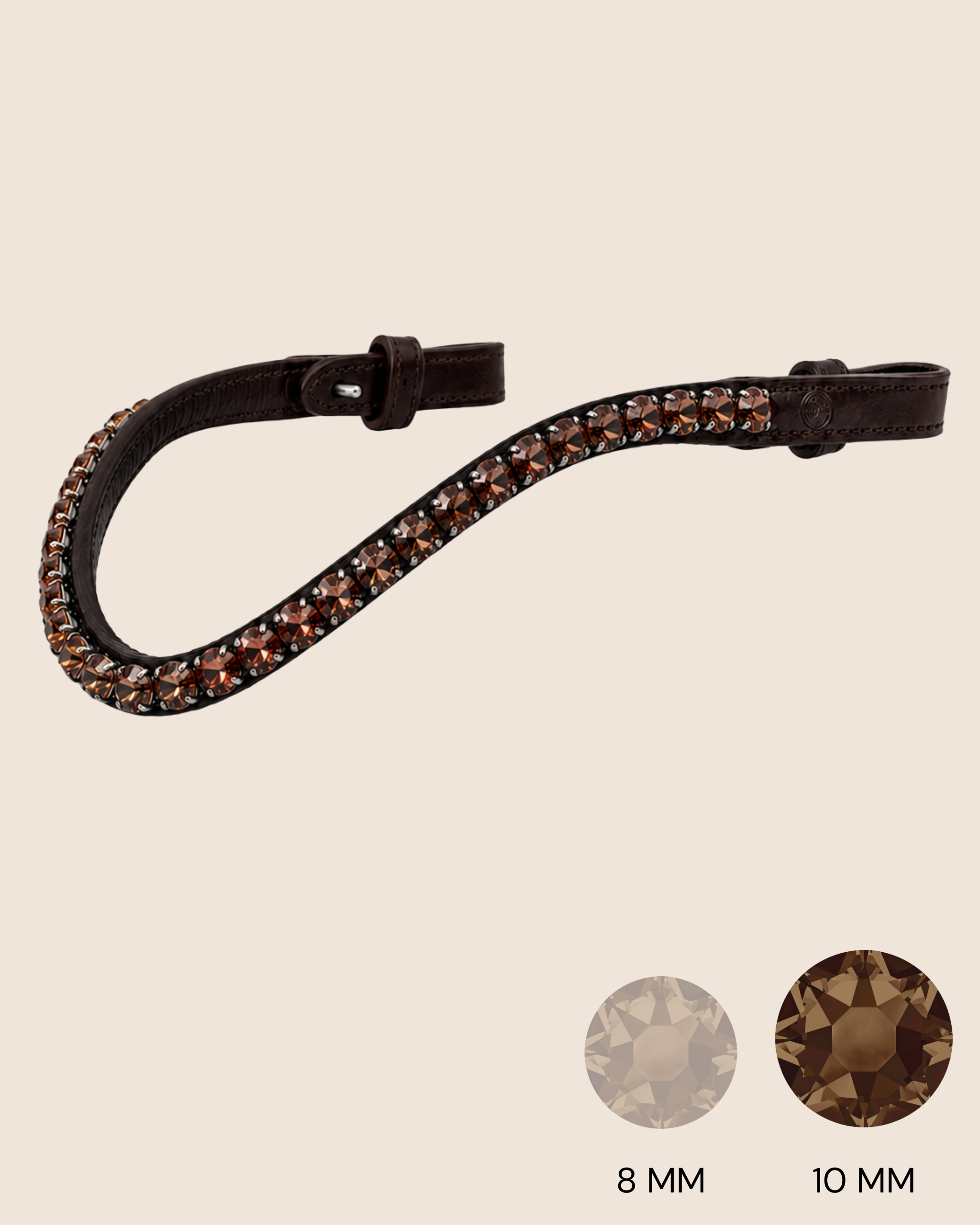 BROWBAND 2S | BROWN | SMOKED TOPAZ, 10 MM