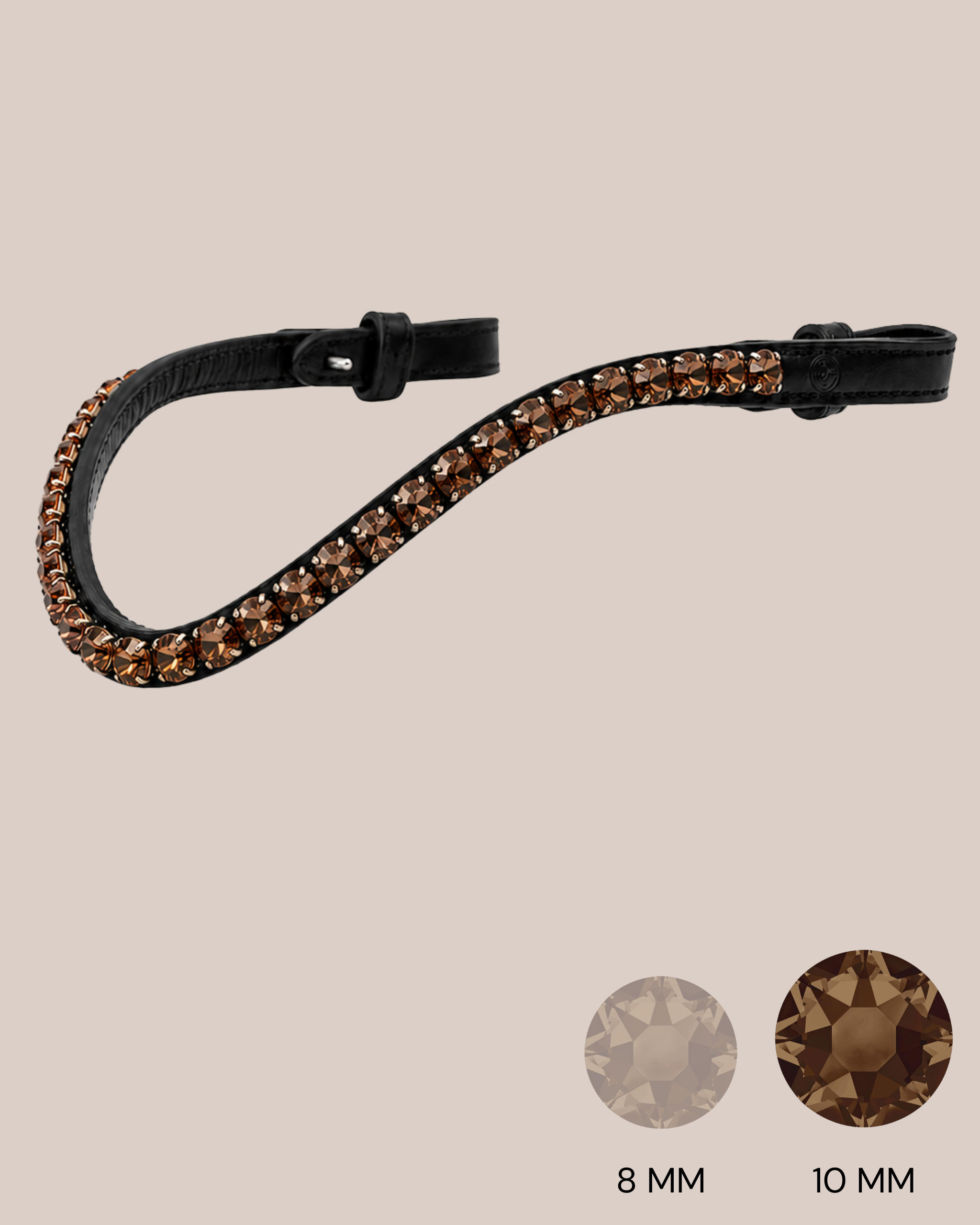 BROWBAND 2S | BLACK | SMOKED TOPAZ, 10 MM