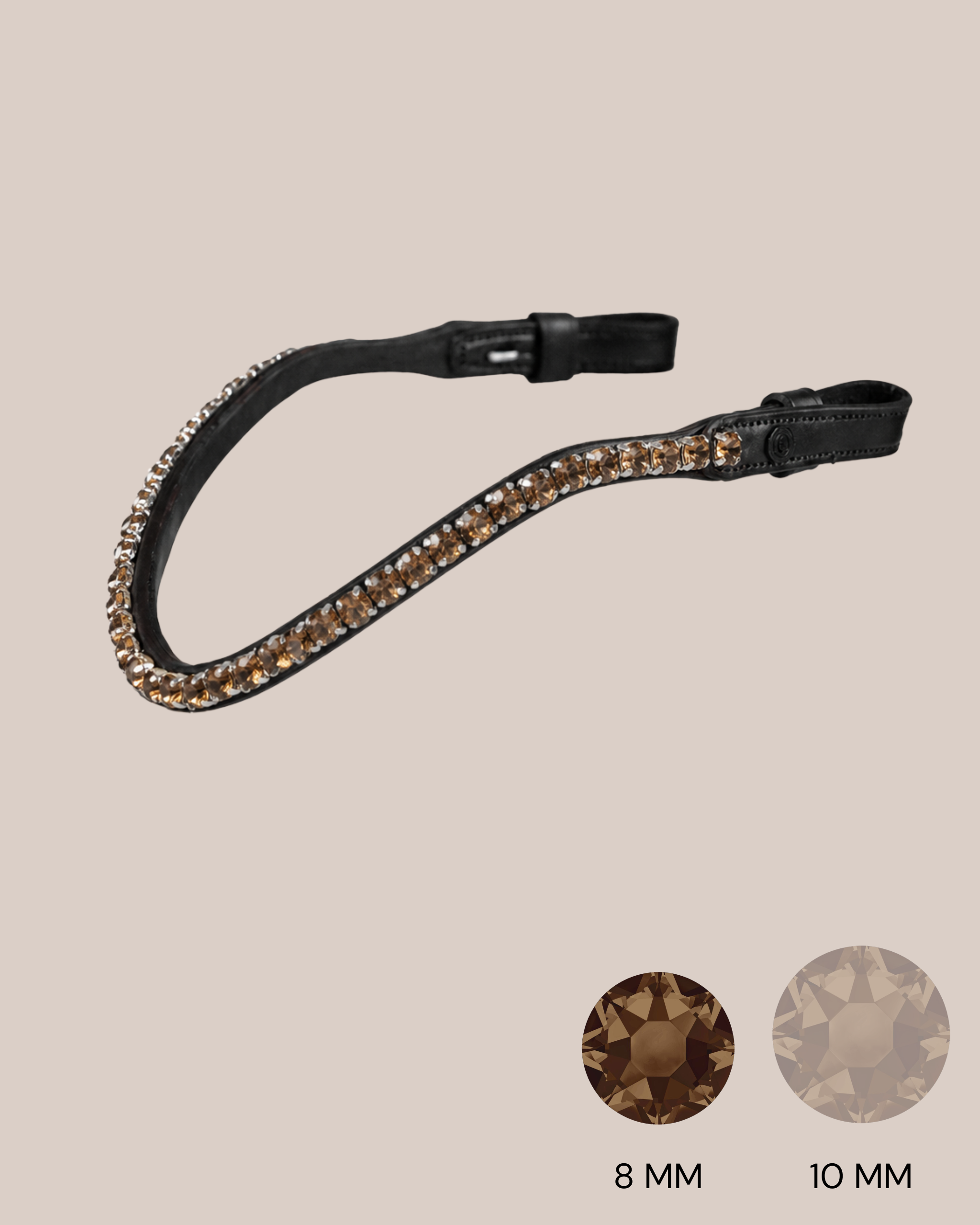 BROWBAND 2E | BLACK | SMOKED TOPAZ, 8 MM