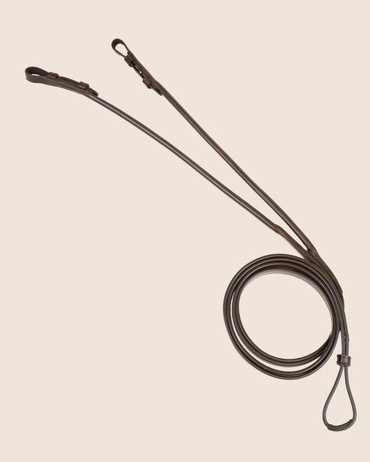 Equemist Rein No. 33 brown rolled leather curb rein