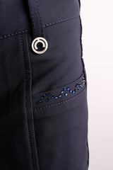 Junior Crystal Yati Adjustable Breeches - Navy, Fullgrip