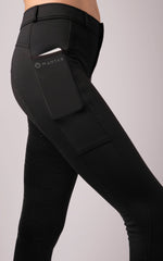 Junior Softshell winterbreeches - black, fullgrip