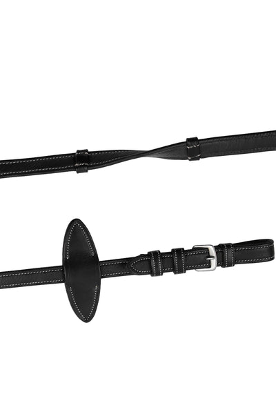 Soft leather reins buckles ss ECO leather black