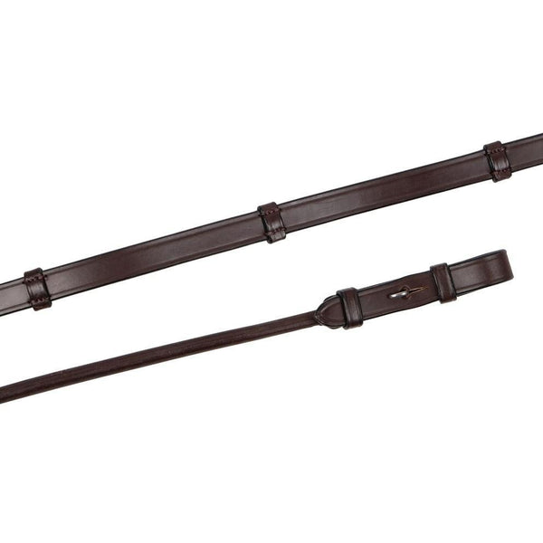 Montar Round Leather Reins In Soft Leather With Stoppers French Hook