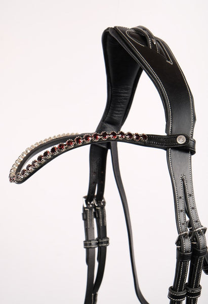 Plum Crystal Browband - Black