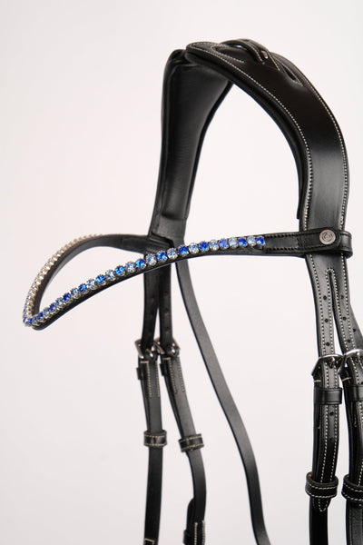 Sapphire light blue - black leather