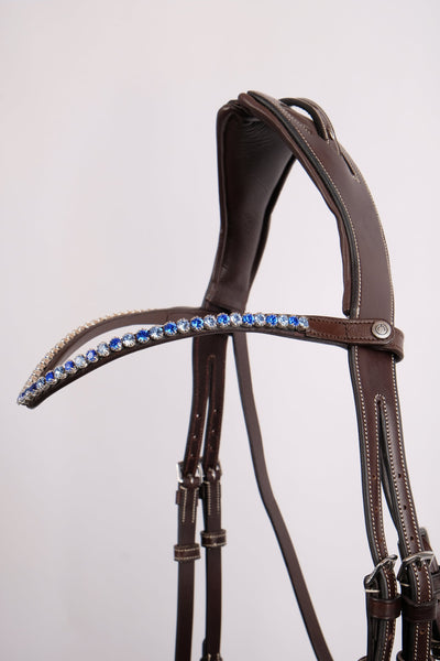 Sapphire light blue - brown leather