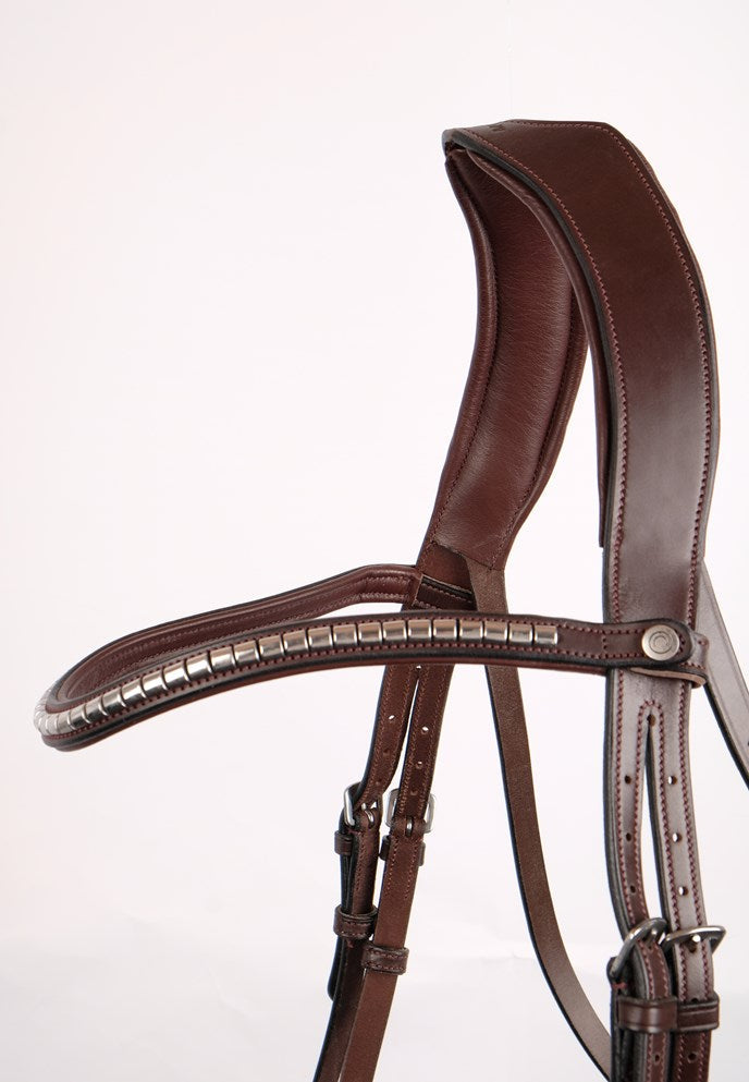 Browband Brown with silver clinchers