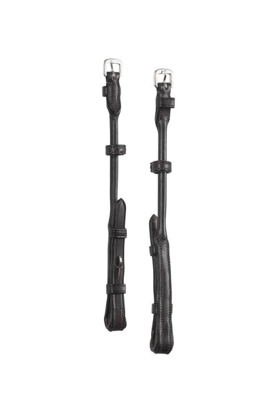 Round cheek pieces organic tanned - Black/Black, with french hooks