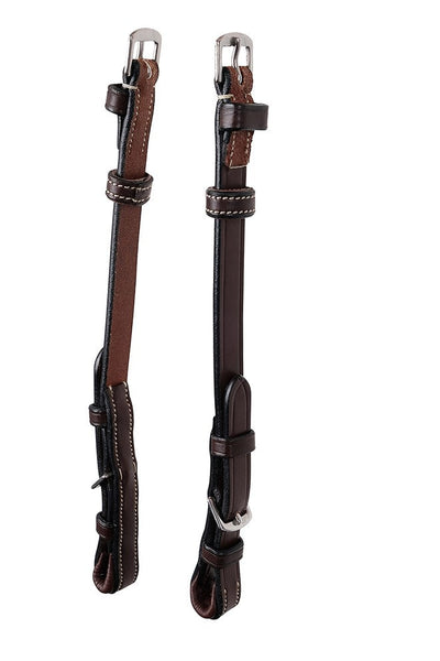 Flat cheek pieces organic tanned - Brown/Creme, with buckles