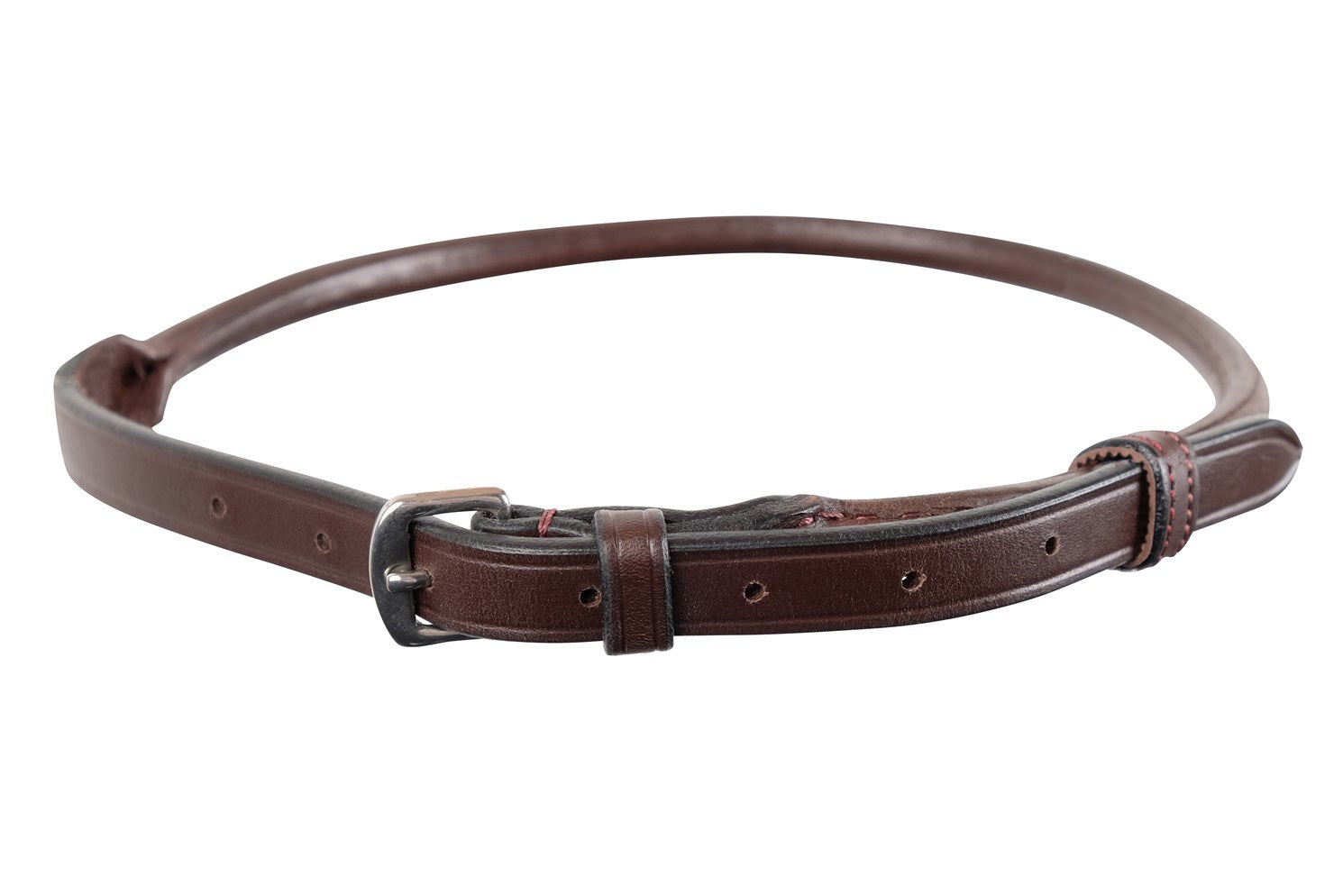 Round flash strap in brown leather