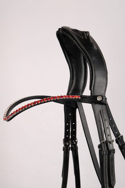 FAIR Browband red crystal curved black