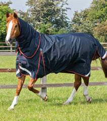 Description:Buster 150g Turnout Rug with Classic Neck Cover_Color:Navy_Position:1