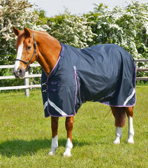 Description:Buster 70g Turnout Rug with Classic Neck Cover_Color:Navy_Position:3