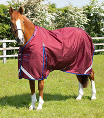 Description:Buster 40g Turnout Rug with Classic Neck Cover_Color:Burgundy_Position:3