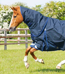 Description:Buster 40g Turnout Rug with Classic Neck Cover_Color:Navy_Position:2