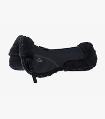 Description:Airtechnology Shockproof Wool Saddle Pad - Half Pad_Colour:Black/Black Wool_Position:1