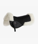 Description:Airtechnology Shockproof Wool Saddle Pad - Half Pad_Colour:Black/Natural Wool_Position:1