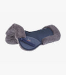 Description:Airtechnology Shockproof Wool Saddle Pad - Half Pad_Colour:Navy/Grey Wool_Position:1