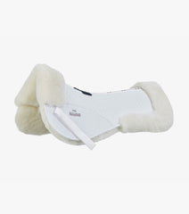 Description:Airtechnology Shockproof Wool Saddle Pad - Half Pad_Colour:White/Natural Wool_Position:1